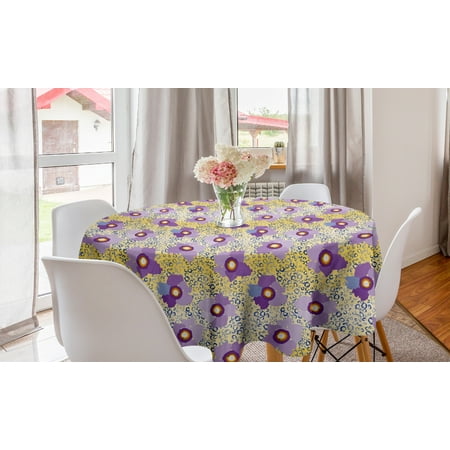 

Floral Round Tablecloth Abstract Flowers in Vibrant Colors and Creative Chaotic Design Illustration Circle Table Cloth Cover for Dining Room Kitchen Decor 60 Multicolor by Ambesonne