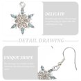 thumbnail image 4 of 1 Pair Water Blue Snowflake Earrings Stylish Rhinestone Inlaid Eardrop for Girl, 4 of 6