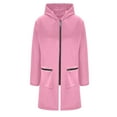 thumbnail image 4 of UngA Long Hoodie for Women Plus Size Long Tunic Sweatshirt Casual Long Sleeve Jackets with Pockets Womens Zip Up Hoodies (Pink,L), 4 of 7