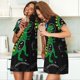 thumbnail image 4 of Fotbe Space Dino Cartoon Black Bata de Dormir para Mujer con Estampado, Camisón de Algodón de Manga Corta, Ropa de Dormir Casual, 4 of 6