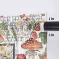thumbnail image 5 of Mushroom Valance Curtains for Kitchen/Living Room/Bathroom/Bedroom Window, Rod Pocket Small Topper Half Short Window Curtains Voile Sheer Scarf, Pastoral Summer Botanical Watercolor Vintage 42"x12", 5 of 8
