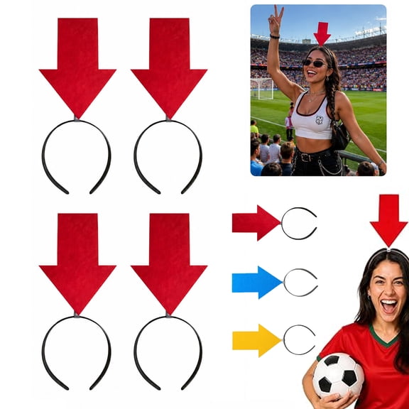 Arrow Headband For Short People,Headband With Arrow Pointing Down For Football Cup Watch Parties Birthday Party Festival Photoshoot Props