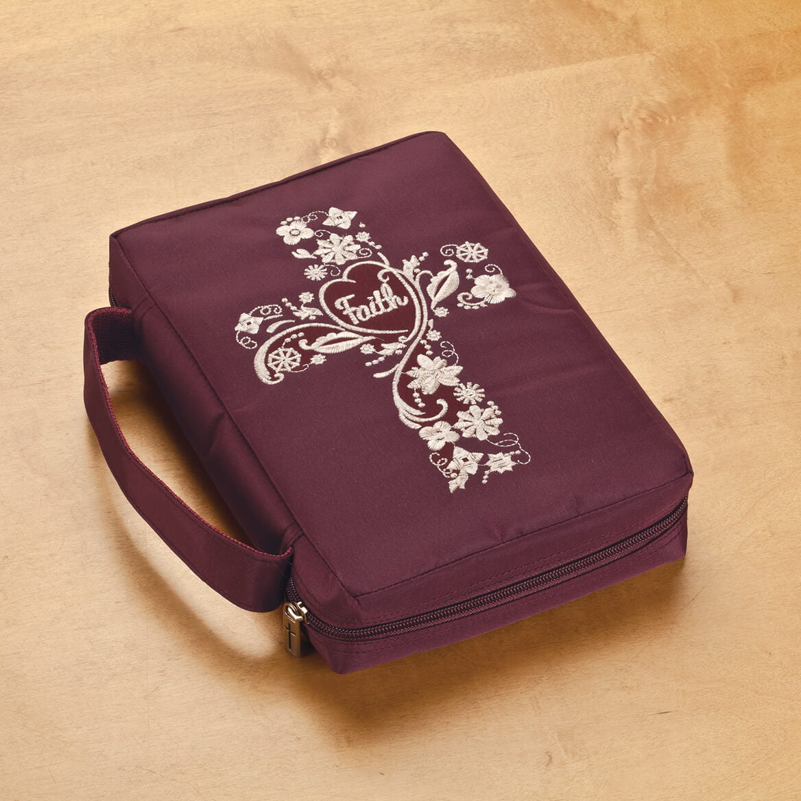 Jasmine Leaves Bible Cover Case for Women with a Matched Bookmark Floral PU Leather Bible Cover Bag with Pockets and Zipper for Standard and Large Size Study Bible 10.5x8x2.5 