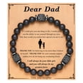 thumbnail image 1 of [Pulsera Piedra Volcánica + Tarjeta Querido Papá] La Popular Pulsera Piedra Volcánica Negra Esmerilada Amazon Pulsera Regalo para El Día Del Padre Europeo Y Americano Pulsera Con Cuentas (Dear Dad), 1 of 9