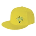 thumbnail image 1 of ZICANCN Tree Earth Environment Baseball Caps, Trucker Hats for Men And Women, Adjustable Breathable Flat Caps, Yellow, 1 of 6