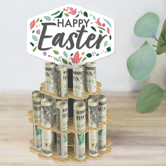 Big Dot of Happiness Happy Easter - DIY Holiday Party Money Holder Gift - Cash Cake