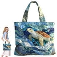 thumbnail image 3 of Dwellin Quilted Tote Bag for Women Large Beach Shoulder Purse Handbag Floral Print Top Handle Satchel for Travel Work D-A 16*14", 3 of 6