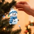 thumbnail image 4 of 1Pcs Cute Snowman Christmas Ornaments, Acrylic Hanging Decor with Striped Knit Hat & Scarf for Xmas Tree(Dark Blue), 4 of 4