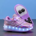 thumbnail image 6 of Kids Wheels Shoes with Lights Rechargeable Roller Skates Shoes Retractable Wheels Shoe LED Flashing Sneakers for Girls Boys Gift, 6 of 14