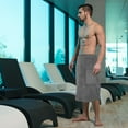 thumbnail image 6 of GoXteam Men's Towel Wrap Swimming Beach Towel Blanket Elastic Waist Towel for Sauna or Gym, Bath Towel Wrap for Men Secure & Adjustable Mens Shower wrap, Gray, 6 of 7