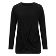 thumbnail image 5 of Drses Women's Long Sleeve Tunic Tops Casual Crewneck T-Shirts Front Twist Top Tee Blouse For Leggings Tunic Tops For Leggings For Women, 5 of 8