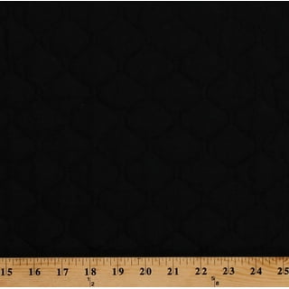 Double-Faced Reversible Pre-Quilted Black Polycotton Fabric by The Yard