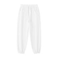 thumbnail image 7 of Women's Solid Jogger Pants Elastic Waist Adjustable Drawstring Loose Athletic Long Trousers with Pockets, Soft Casual Sport Bottoms for Workout, Daily Walking and Loungewear White, 7 of 7