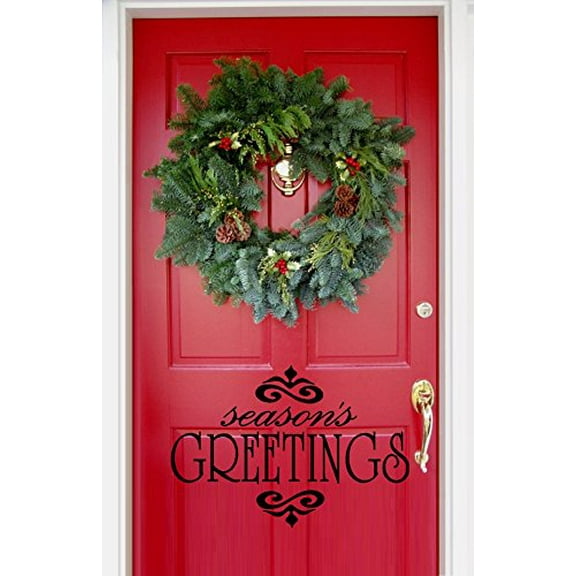 Decal ~ Christmas Decal ~ SEASONS GREETINGS #2: CHRISTMAS ~ WALL OR WINDOW DECAL, 12" x 17"