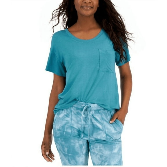 Alfani Super Soft Scoop Neck Pajama Top Greenblue Slate 2XL