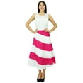 thumbnail image 5 of Bimba Women's Spiral Summer Midi Skirt A Line Boho Chic Skrit With Side Zip, 5 of 6