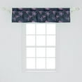 thumbnail image 2 of Ambesonne Botanical Valance Pack of 2, Exotic Garden Leaves Art, 54"X12", Dark Night Blue Pink, 2 of 4