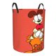 thumbnail image 2 of Cesta para ropa sucia GarField redonda de una sola capa, duradera, de tela Oxford, impermeable, portátil, plegable, para baño, bolsa de almacenamiento de ropa con asa pequeña., 2 of 7