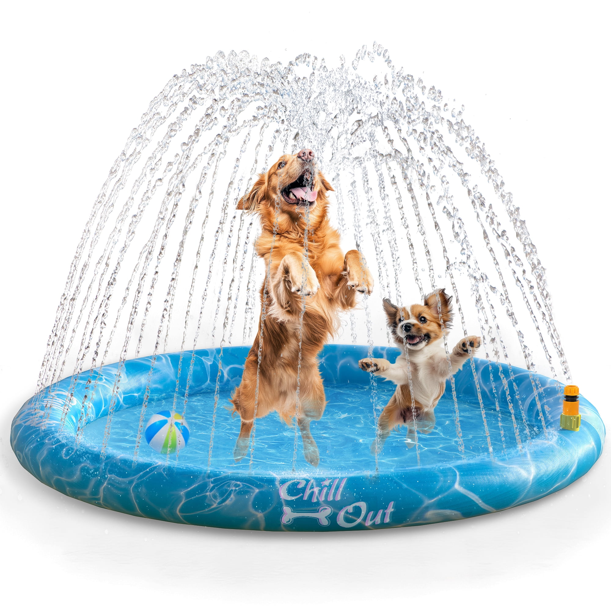 All For Paws Chill-Out Outdoor Splash Pad Sprinkler for Kids & Dogs, Large 51”