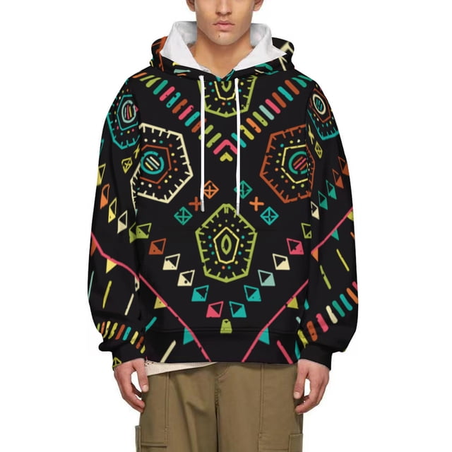 Men Hoodie Personality 3d Abstract Print Pullover Hooded Sweatshirt Unisex