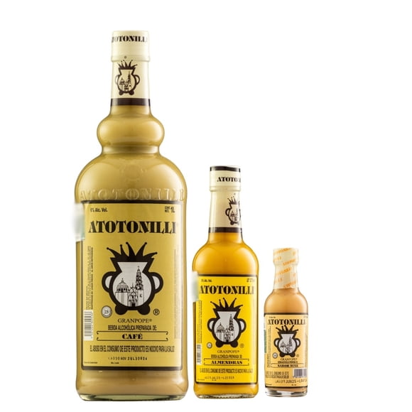 Tripack Rompope Atotonilli Café 1000 Almendra 375 Nuez 50 ml Atotonilli Rompope