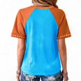 thumbnail image 4 of VXARARL Womens Short Sleeve V Neck Halloween T Shirts Pumpkin Shirts Why Yes Actually I Can Drive A Stick Graphic Autumn Tee Tops Ghost Pumpkin T Shirts Blue XL, 4 of 4