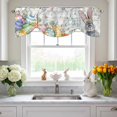 thumbnail image 3 of Happy Easter Bunny Tie Up Valances Curtain, Spring Gray Rabbit Colorful Eggs Wood Grain Adjustable Rod Pocket Short Window Treatment Tie Up Curtains Valances for Kitchen Bathroom 42x18 Inches, 3 of 9