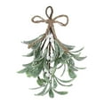 thumbnail image 3 of Deyuer Artificial Mistletoe Branch Christmas Hanging Faux Mistletoe Ornament with Bow Glitter Leaves Simulated Mistletoe Branch for Garland Bouquet Door.White 2pcs, 3 of 8