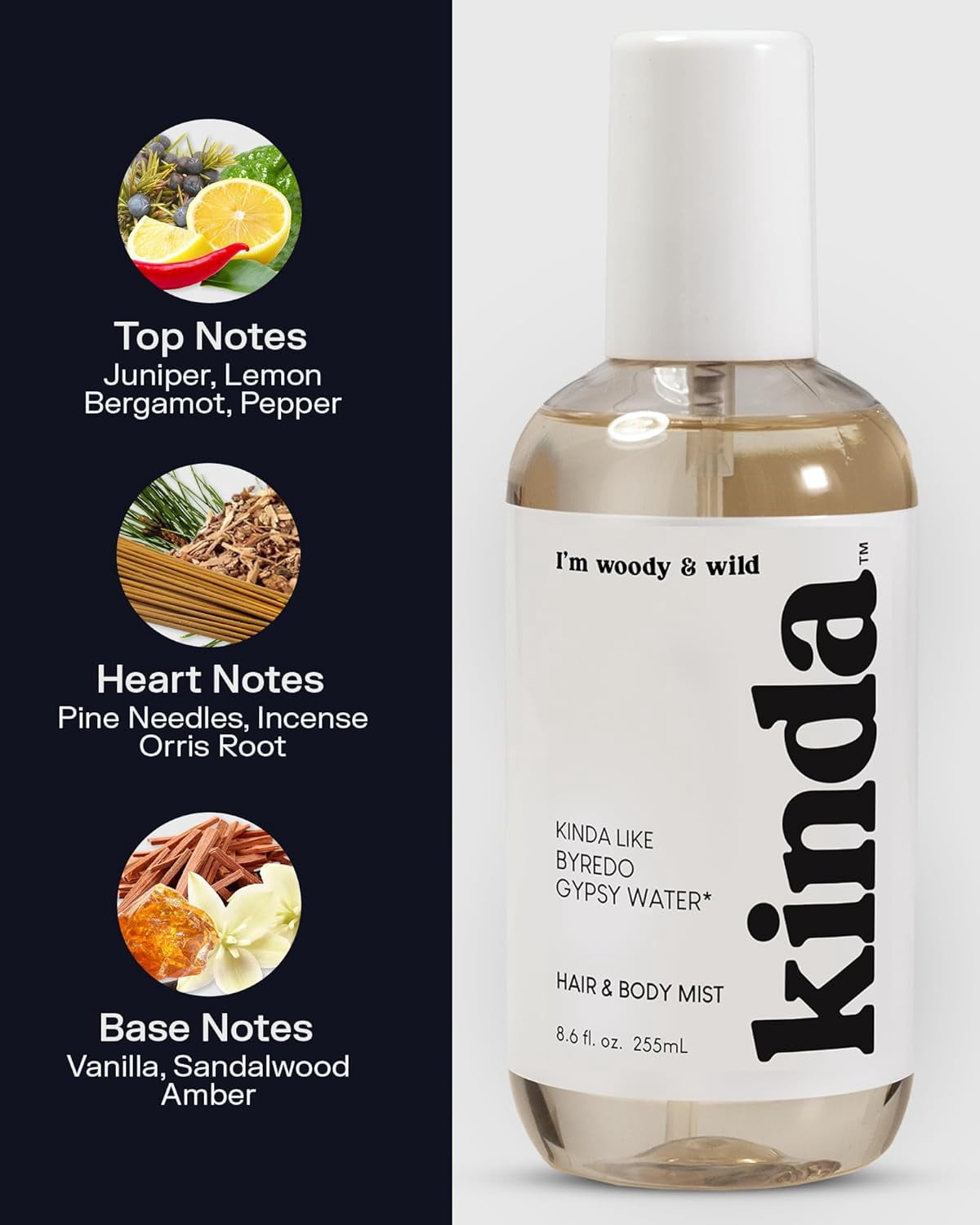 ParfumsBelcam Kinda Woody & Wild Hair & Body Mist for Women, 8.6 fl oz