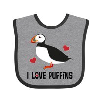 Inktastic I Love Puffins Cute Birdwatcher Boys or Girls Baby Bib