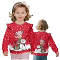 thumbnail image 2 of Garronmavis Christmas Axolotl Pullover Sweatshirt Polyester Spandex Fabric Snowman Long Sleeve Pullover Crewneck Tops Fashion Girl's Graphic Shirts Top Comfortable for 1-2 Years Kids, 2 of 7