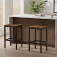 thumbnail image 1 of VASAGLE Taburete de Bar, Taburete Alto, Juego de 2, Industrial, para Cocina, Comedor, Sala de Estar, Marrón Rústico y Negro, 1 of 7