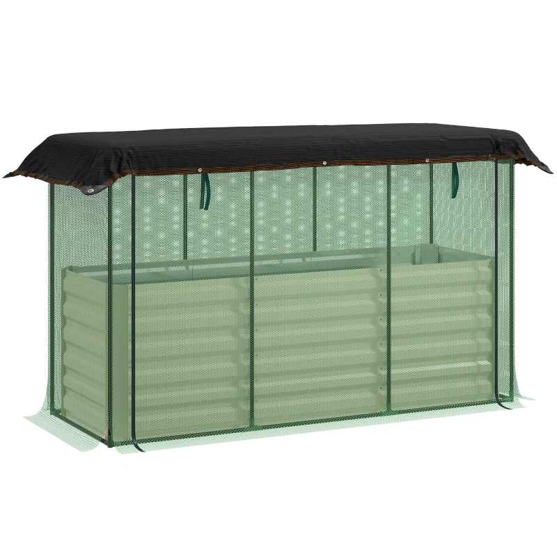Galvanized Steel Planter Box, Crop Cage and Shade Cloth with Raised Garden Bed