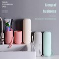 thumbnail image 2 of Travel Stripe Toothbrush Box Portable Wash Mouth Cup Brush Cup Set Teeth Set Teeth Set Teeth Jar Nordic Simple Toothbrush grey-2Pcs, 2 of 6