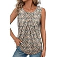 thumbnail image 5 of KISSMODA Women Summer Tank Tops Round Neck Sleeeveless Folded Front Tunic Casual Outfit 2025 Basic Loose Shirts, 5 of 6