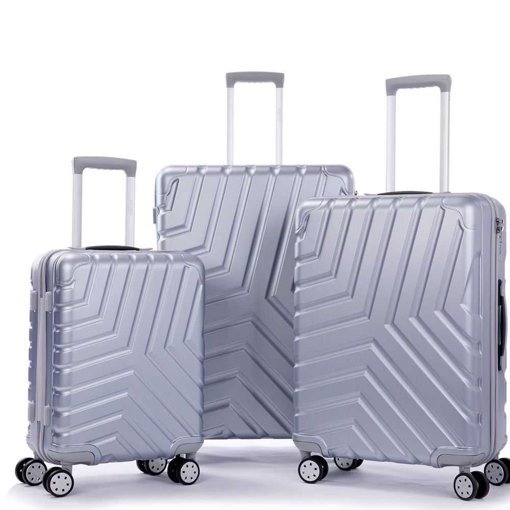 3 Piece Luggage Sets,Expandable ABS Lightweight Hardshell Double ...