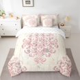 thumbnail image 2 of jejeloiu Ancient Boho Floral 7-Piece Twin Bedding Sets,Victorian Baroque Damask Bedding Comforter Set,Pink Beige Sheet Sets For Girl,Super Cozy Room Decor Reversible, 2 of 8