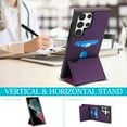 thumbnail image 5 of Wallet Case for Samsung Galaxy S22 Ultra with Credit Card Slot, PU Leatehr Phone Case with Stand RFID Blocking Shockproof Back Cover for Samsung Galaxy S22 Ultra for Women Men, Darkpurple, 5 of 5