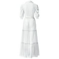 thumbnail image 6 of Women Short Sleeve Bodycon High Low Asymmetrical Ruffle Tunics Blouse Shirt Top Dress, 6 of 6