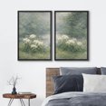 thumbnail image 3 of Framed Canvas Print Wall Art Set of 2 Tranquil Morning Garden Floral Botanical Vintage Art for Living Room, Bedroom, Office - 16"x24"x2 BLACK, 3 of 7