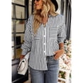 thumbnail image 2 of Camisa de rayas para mujer, blusa de rayas para mujer, blusa de rayas para mujer, blusa de manga larga para mujer, confeccionada con cuidado, 2 of 6