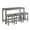 Gray, variant on GZXS 4-Piece Counter Height Kitchen Dining Set with Charging Station, 59" Long Bar Table and Stools Set with USB/Type-C & Power Outlets, Solid Wood Frame Pub Set for Small Space, Brown