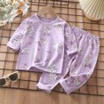 thumbnail image 2 of TOWED22 Baby Girl Clothes Long Sleeve Sweatshirt Pullover Tops + Joggers Pants Fall and Winter Outfit Set Size:4-5 Y,Color:Purple, 2 of 6
