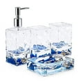 thumbnail image 2 of Locco Decor 4 Piece Acrylic Liquid 3D Floating Motion Bathroom Vanity Accessory Set Shell, 2 of 10