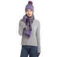 thumbnail image 7 of AWZXDE Men and Women Winter Fashionable Couple Riding Cold Weather Leopard Print Hat Thickened Scarf Touchscreen Knit Gloves Three-Piece Set for Outdoor Activities Purple, 7 of 7
