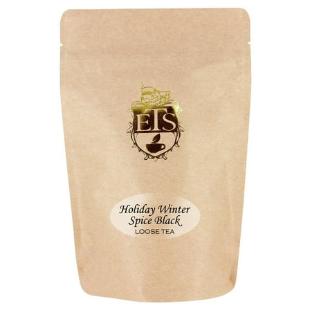 Holiday Winter Spice Flavored Black Tea - 4oz | Loose Leaf Tea with Cinnamon Clove Citrus | Seasonal Warming Blend for Cold Weather | Premium Loose Black Tea Leaves