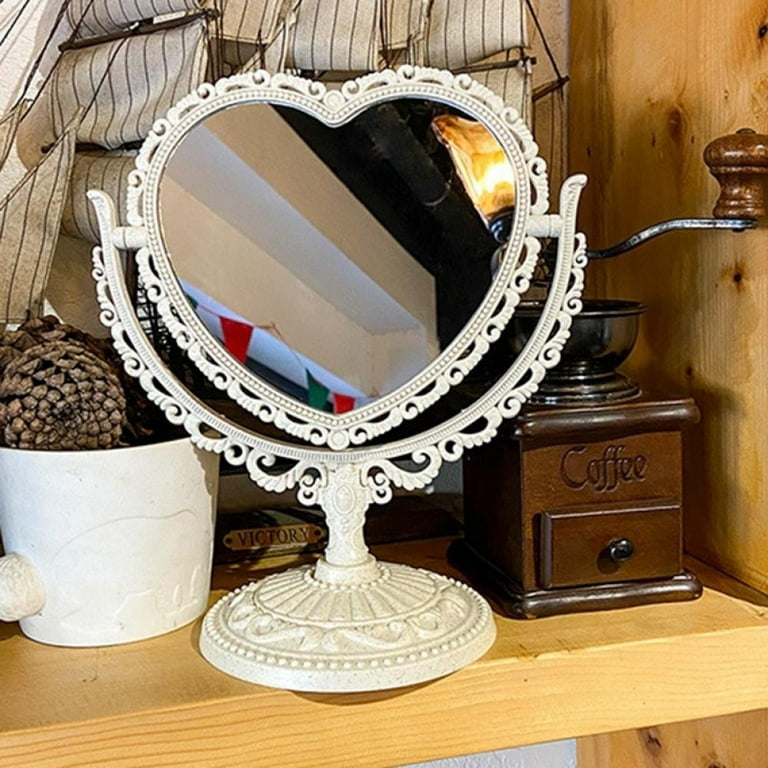 heart mirror pink heart mirror makeup mirror with led light espejo  maquillaje luz cute mirror Charging mirror