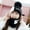 Black/White, variant on Dyfzdhu Fashion Women Knitted Wool Scarf Hat Pompom Cap Set Warm Winter + Black