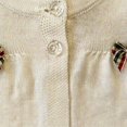 thumbnail image 6 of EnJoCho Toddler Girls Knit Cardigan Girls Ruffled Hem Bow Open Front Sweater Jacket Kids Long Sleeve Button Cute Clothes Tops Cable Knit Girls Sweater Fall, 6 of 7