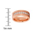 thumbnail image 5 of Men's Rose Goldtone Titanium Wedding Band Ring Cubic Zirconia 8mm, 5 of 5